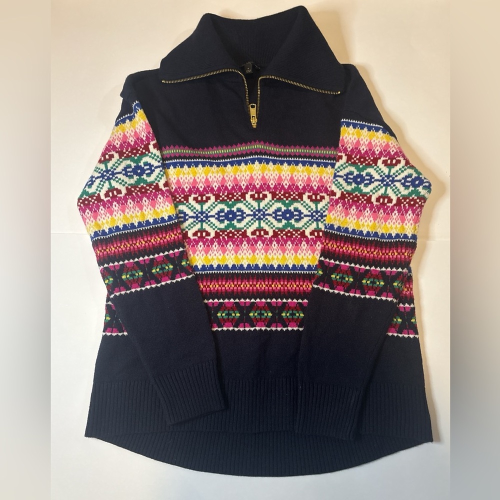 Talbots Multicolor Patterned Apres Ski Quarter Zi… - image 1